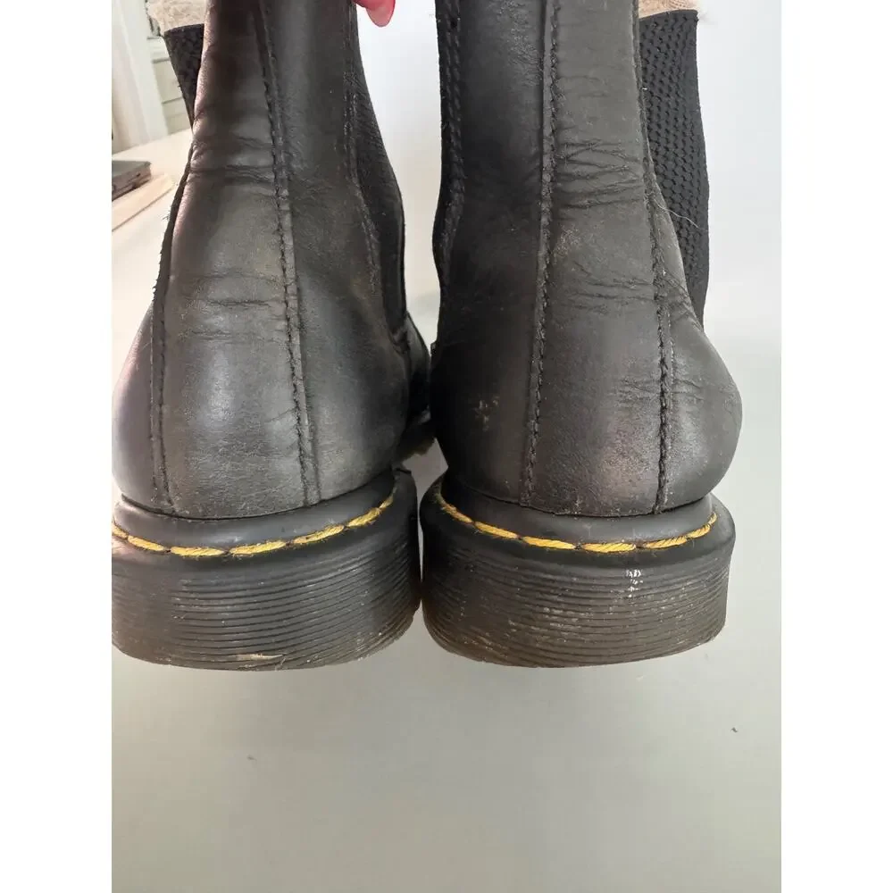 Dr. Martens Leonore Black Leather Lined Chelsea Boots Womens 10 Mens 9 (UK 8) B